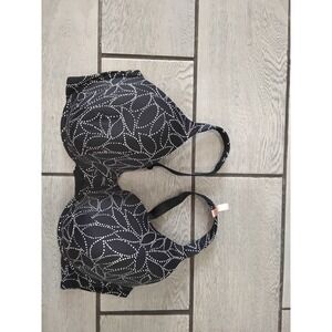 Ambrielle Everyday Full Coverage Bra 42G Black White Dotted Floral Underwire